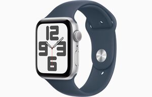 Apple Watch SE (2nd gen) 2023 - GPS 44mm Silver Aluminium Case with Storm Blue Sport Band - S/M