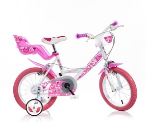 DINO BIKES dječji bicikl Little Heart 14" , rozo/bijeli