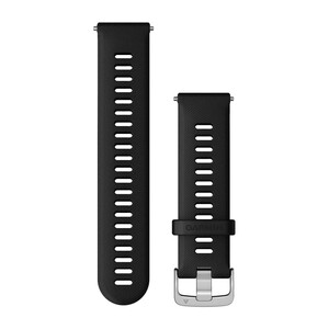 Garmin zamjenski remen za brzo skidanje, 22mm, silikonska narukvica crne boje sa srebrnim metalnim dijelovima