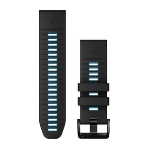 Garmin zamjenski remen za Quickfit, 26mm, silikonska narukvica crne/prozračne plave boje