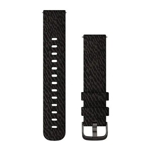 Garmin zamjenski remen za brzo skidanje, 20mm, crna narukvica od pletenog najlona s tamnosivim metalnim dijelovima