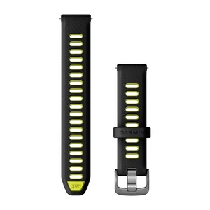 Garmin zamjenski remen za brzo skidanje, 18mm, silikonska narukvica crno/žute boje s tamnosivim metalnim dijelovima