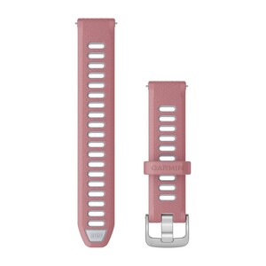 Garmin zamjenski remen za brzo skidanje, 18mm, silikonska narukvica ružičasto/bijeli kamen boje sa srebrnim metalnim dijelovima