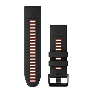 Garmin zamjenski remen za Quickfit, 26mm, silikonska narukvica crne/plameno crvene boje