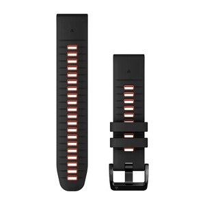 Garmin zamjenski remen za Quickfit, 22mm, silikonska narukvica crne / plameno crvene boje