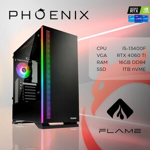 Phoenix FLAME Y-528, Intel Core i5-13400F, 16GB RAM, 1TB M.2 SSD, nVidia GeForce RTX 4060 Ti, NoOS, stolno računalo