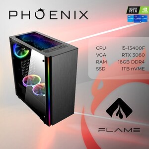 Phoenix FLAME Y-526, Intel Core i5-13400F, 16GB RAM, 1TB M.2 SSD, nVidia GeForce RTX 3060, NoOS, stolno računalo