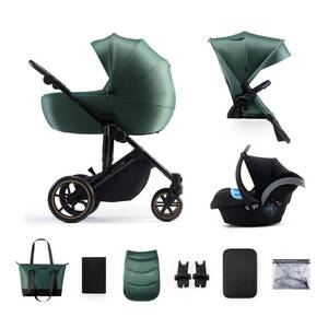 Kinderkraft dječja kolica Prime 2 3u1, Dark Green