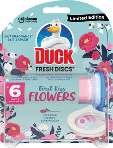 Duck Fresh Discs gel za čišćenje i osvježavanje WC školjke FIRST KISS FLOWERS 36ml