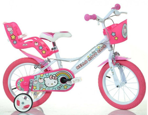 DINO BIKES dječji bicikl Hello Kitty 14", rozo/svijetlo plava