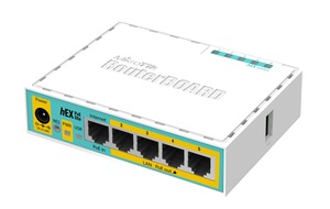 Mikrotik RB750UPr2, hEX PoE lite, 650MHz CPU, 64MB RAM, 5xLAN, (4×PoE izlaz), USB, router