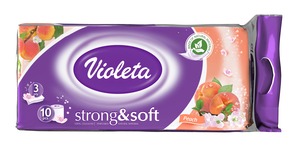 Violeta toaletni papir strong&soft, 3-slojni, 110 listića – breskva, 10/1
