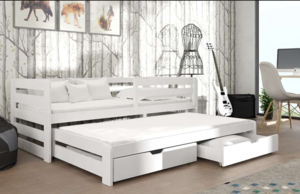 Drveni dječji krevet Senso s dodatnim krevetom i ladicom 190x90 cm, bijeli