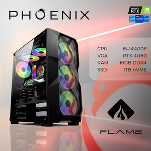 Phoenix FLAME Y-561, Intel Core i5-14400F, 16GB RAM, 1TB M.2 SSD, nVidia GeForce RTX 4060, NoOS, stolno računalo
