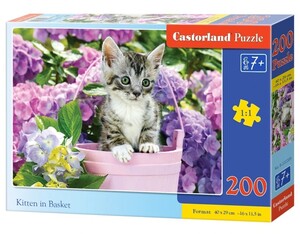 Puzzle 200 kom - Mačić u košari