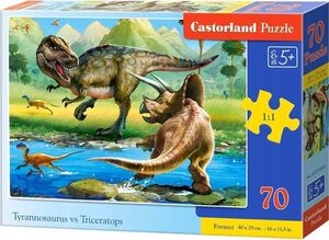 Puzzle 70 kom - Tyrannosaurus protiv Triceatopsa