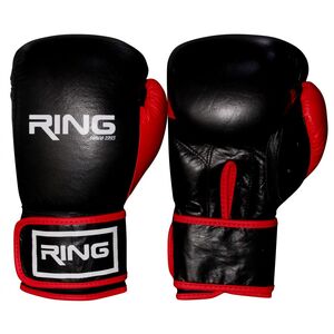 RING rukavice za boks 10 OZ kožne RS 3211, crno/crvene