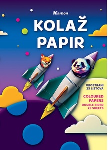 Kolaž papir, mat A4, KARBON, obostrani, 25 listova