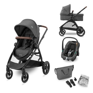 Maxi-Cosi kolica  3u1 Zelia S Trio + košara + autosjedalica - Dark Grey