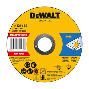 DEWALT rezna ploča 125X1.2mm SET 10/1 - DT42340TZ-QZ