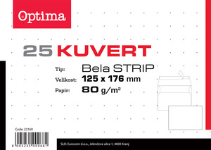 Kuverta 125x176 B6 strip bijela 80gr. 25/1