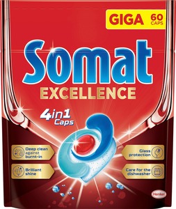 Somat Excellence 4u1 tablete za strojno pranje posuđa, 60 kom