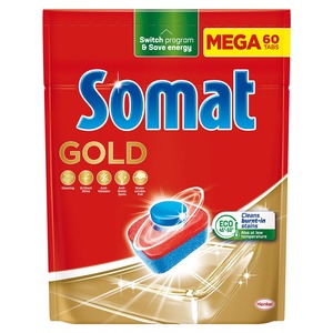 Somat Gold tablete za strojno pranje posuđa, 60 kom