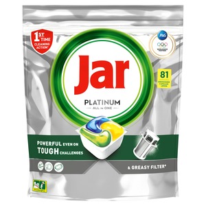 Jar Platinum All in One Lemon tablete za strojno pranje posuđa, 81 kom