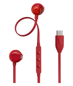 JBL Tune 305C, In-Ear, USB-C, žičane slušalice, crvena