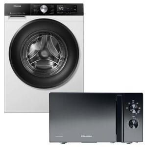 Hisense set perilica-sušilica rublja WD3S8043BW3 + mikrovalna H20MOMBP1HG