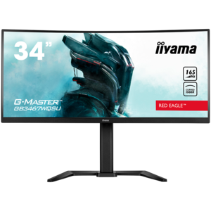 IIYAMA monitor GB3467WQSU-B5, 34", VA, UWQHD, 165Hz, 0.4ms, FreeSync Premium, HDMI, DP, zvučnici, zakrivljeni