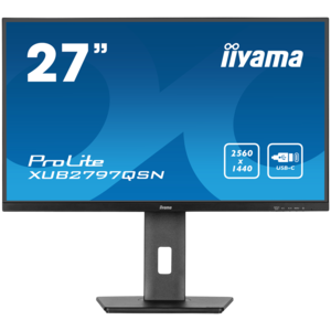 IIYAMA monitor XUB2797QSN-B1, 27", IPS, QHD, 100Hz, 1ms, HDMI, DP, USB-C, zvučnici