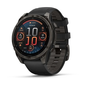 Garmin Fenix 8 Sapphire AMOLED, 47 mm, Titanij tamnosive boje s DLC slojem sa silikonskim remenom boje sivog šljunka, 010-02904-21, pametni sat