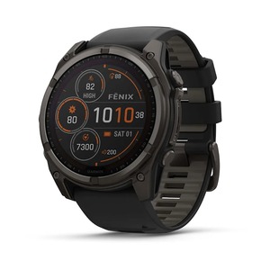 Garmin Fenix 8 Sapphire SOLAR, 51 mm, Carbon Gray DLC Tit., Black/Pebble Gray, 010-02907-11, pametni sat