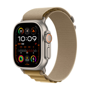 Apple Watch Ultra 2 (2nd gen) 2024 Cellular, 49mm Natural Titanium Case with Tan Alpine Loop - L, pametni sat