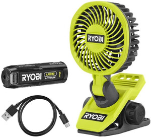 RYOBI akumulatorski ventilator RCF4-120G, 4V, Li-ion, do 8 sati, baterija  2.0Ah