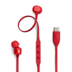 JBL T310C USB-C, In-Ear, žičane slušalice, crvena