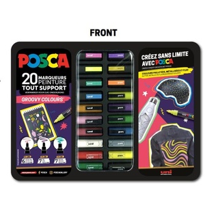 Set markera, Uni Posca, 20kom (mix pc-1m/ pc-3m/pc-5m), groovy boje