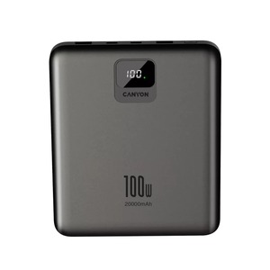 CANYON power bank PB-2008, 20000 mAh, PD100W, QC3.0, sivi