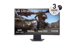 LG monitor UltraGear 32GS60QC-B, QHD, 180Hz, 1ms, zakrivljeni