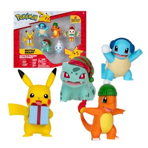 Pokemon Figurica "Battle Figure" 6Pk - Bulbasaur, Charmander, Squirtle, Pikachu, Rowlet, Vanillite