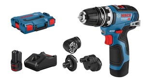 BOSCH Professional aku bušilica izvijač GSR 12V-35 FC, 2x3,0Ah, L-Boxx, set nastavaka