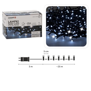 Božićne LED lampice – 500 LED, IP44, hladno bijela, 25m, efekt bljeska