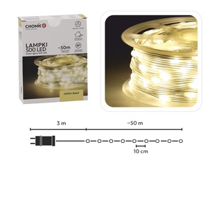 Božićne LED lampice – 500 LED, IP 44, toplo bijela, 50 m, 8 načina osvjetljenja