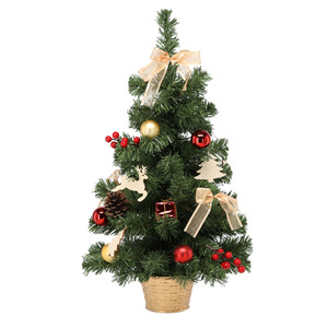 Umjetno božićno drvce u posudi – 60 cm s crveno-zlatnim dekoracijama