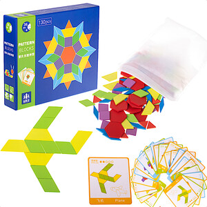 Montessori puzzle, drveni oblici 155 elementa