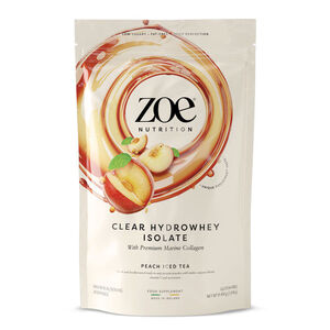 ZOE Clear Hydrowhey Peach Iced Tea 454g