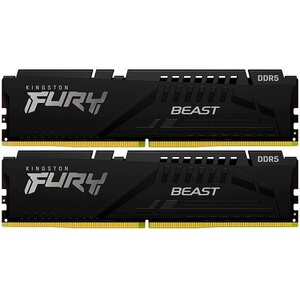 Memorije Kingston 64GB DDR5 6000MT/s DIMM, (2x32GB), FURY Beast Black XMP( KF560C30BBK2-64)