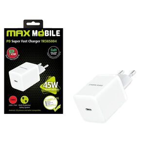 MaxMobile brzi kućni punjač, GaN, PD, 45W, USB-C