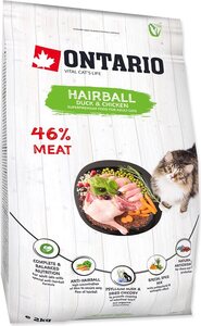 Ontario Cat Adult Hairball 2kg, pačetina i piletina